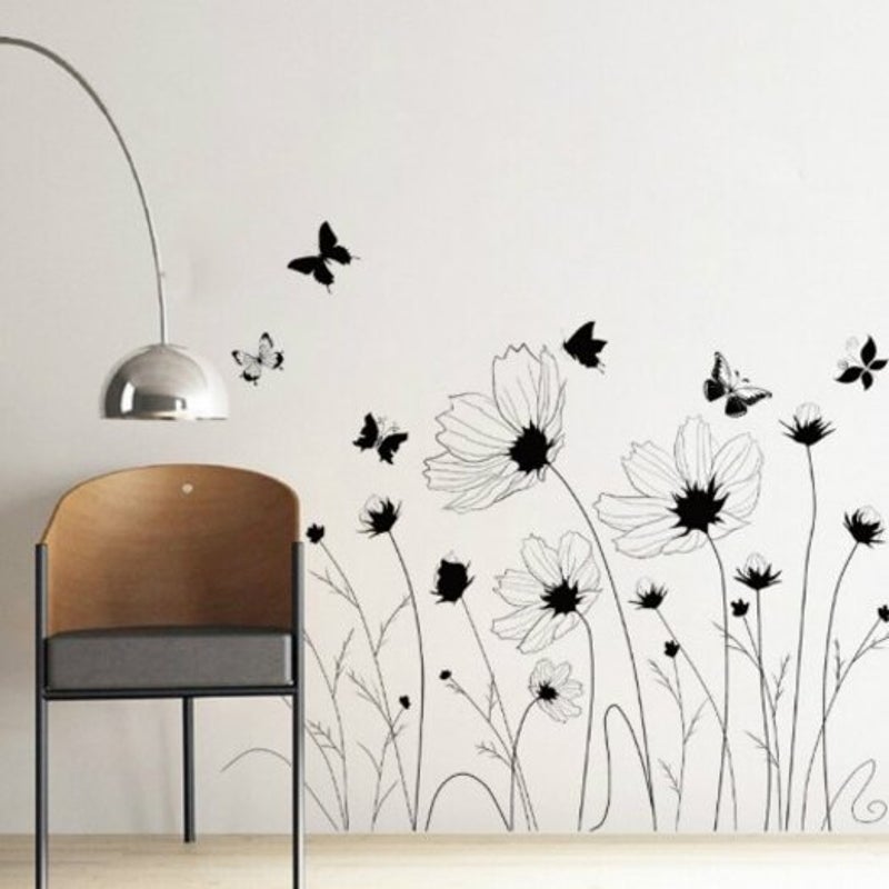 Beautiful Romantic Simple Black Wall Stickeart Decor Mural Multi