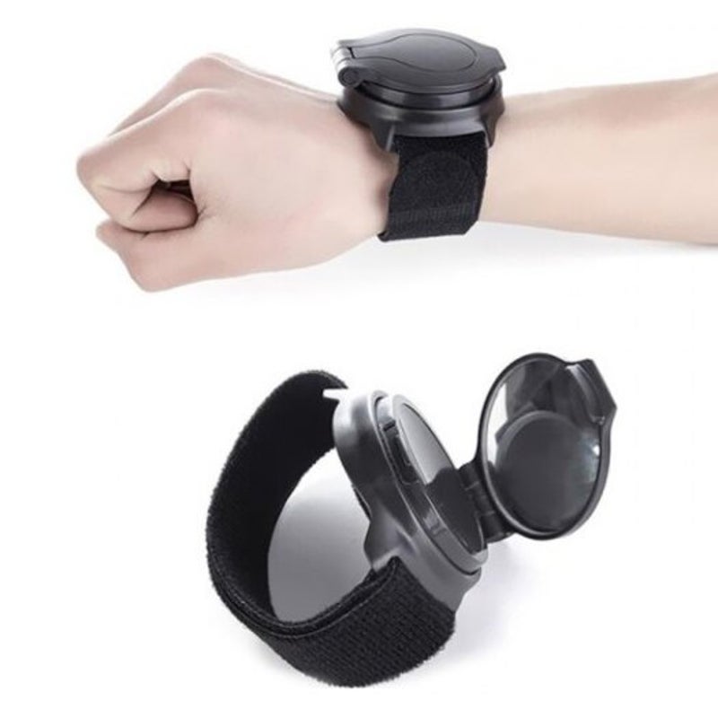 Bicycle Rearview Mirror Wristband Arm 360 Degrees Rotation Black