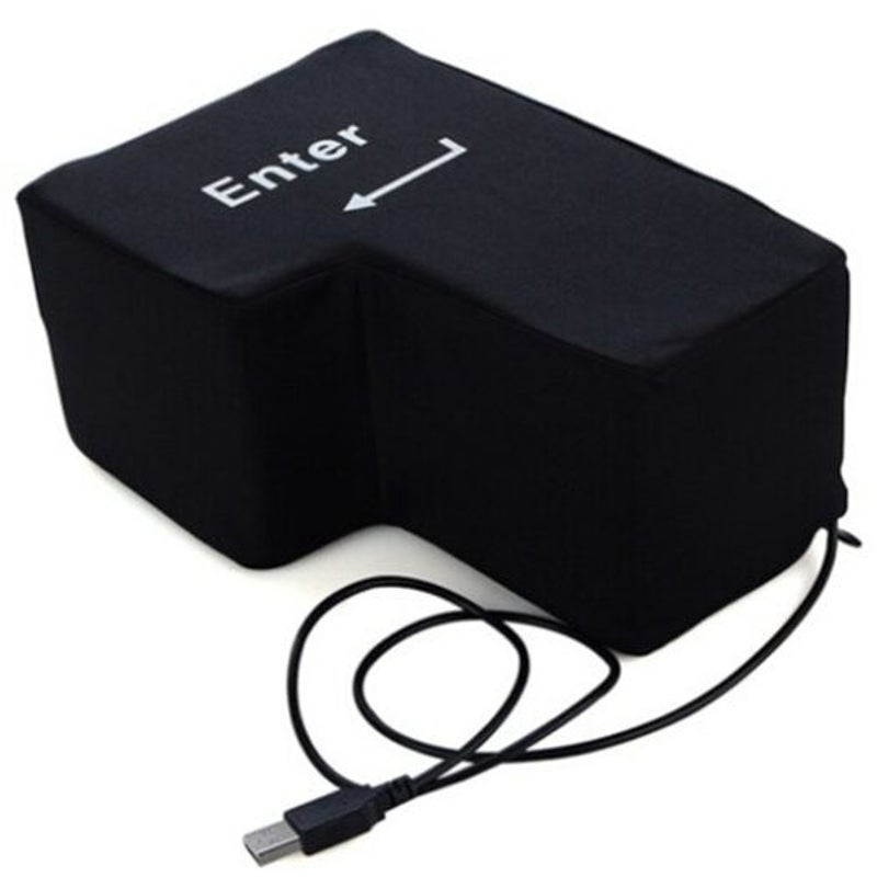 Big Enter Button Design Nap Pillow Black