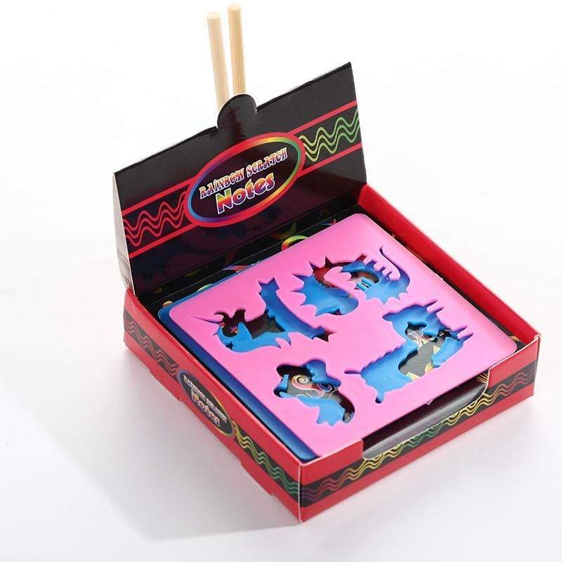 Diy Kids Craft Black Scratching Paper With Stencils