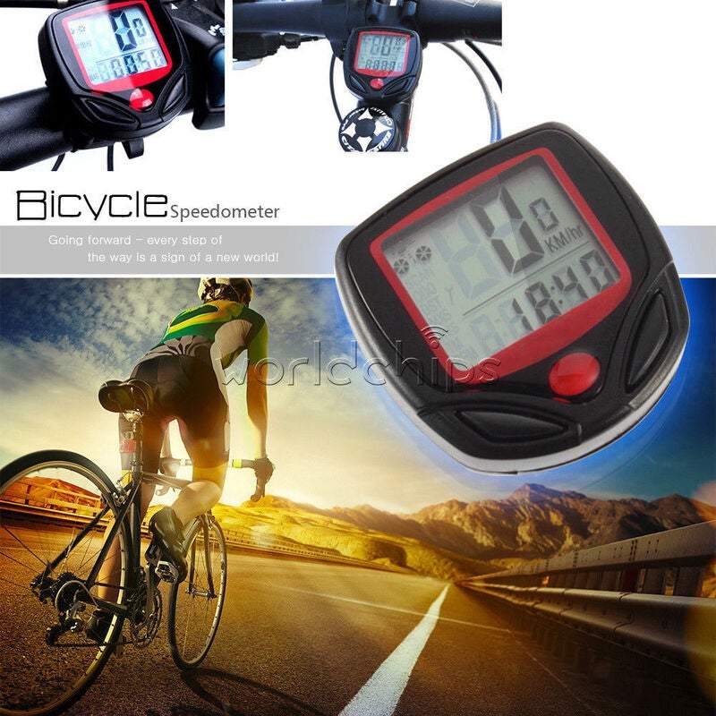 Bike Accessories Bicycle Computer Odometer Speedometer Lcd Waterproof 14 Functions