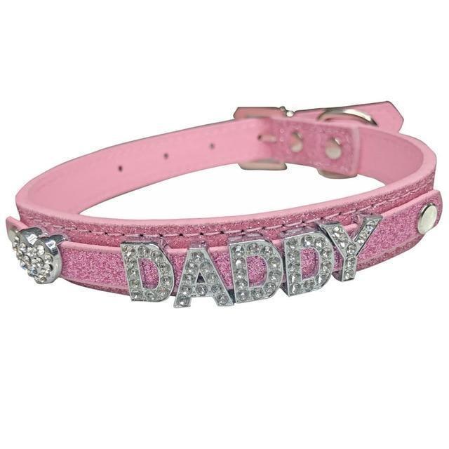 Black Daddy Rhinestone Collar Ddlg Bdsm Accessories