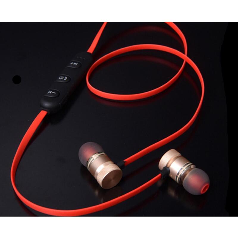 Bluetooth 4.2 Headset Wireless Sports Running In Ear True Stereo Magnetic Hanging Neck Earplugs Gold