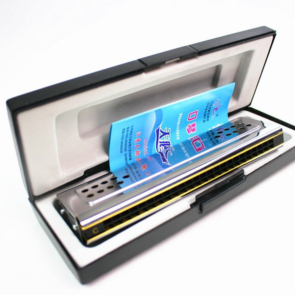 Both Sides Swan Harmonica Tremolo C G Key 24 Holes Double Harp Mouth Organ Woodwind Instruments