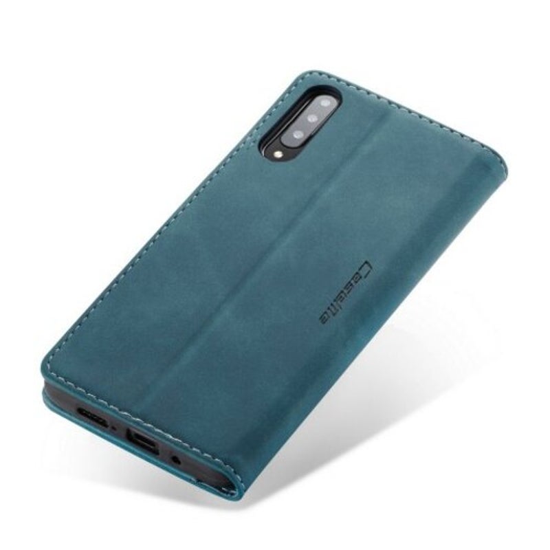 Retro Leather Wallet Flip Phone Card Slot For Samsung Galaxy A30s Greenish Blue