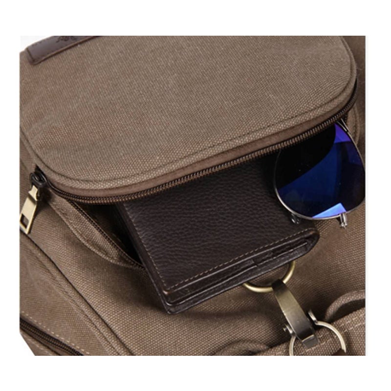 Casual Retro Style Waterproof Canvas Backpack Brown