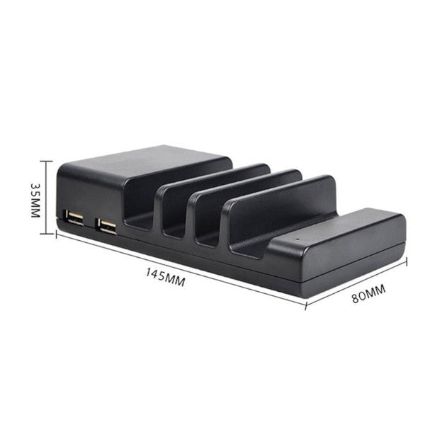 Universal 4 Port Usb Charging Bracket Base For Mobile Phones Black