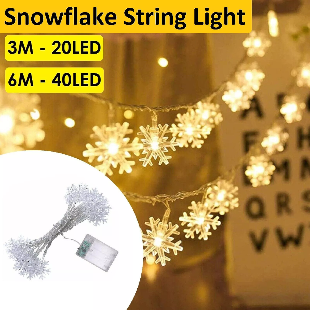 Christmas Lights Snowflake Indoor String Led Party Decorations