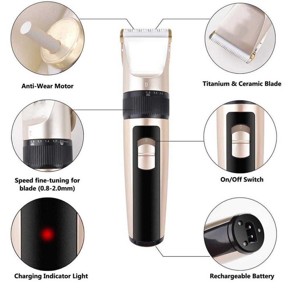 Cordless Electric Pet Clipper Grooming Set Safe Waterproof Blade