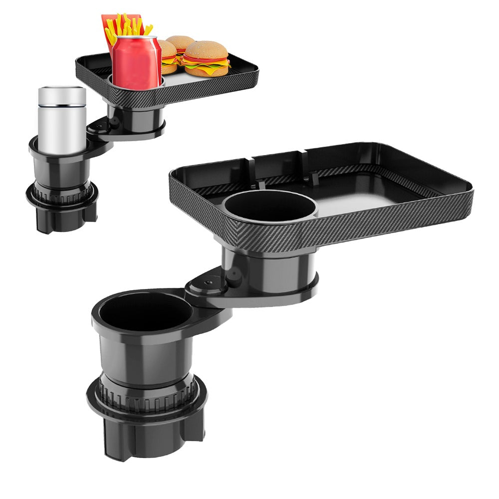 Cup Holder Tray Car Detachable Food Table Phone Slot 360 Degree Rotating