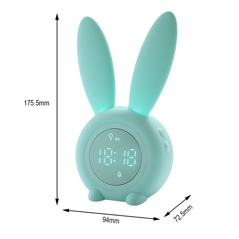 Cute Bunny Ear Led Digital Alarm Clock With Sound Control Night Light Lamp Usb Electronic Clocks Desk Decoration