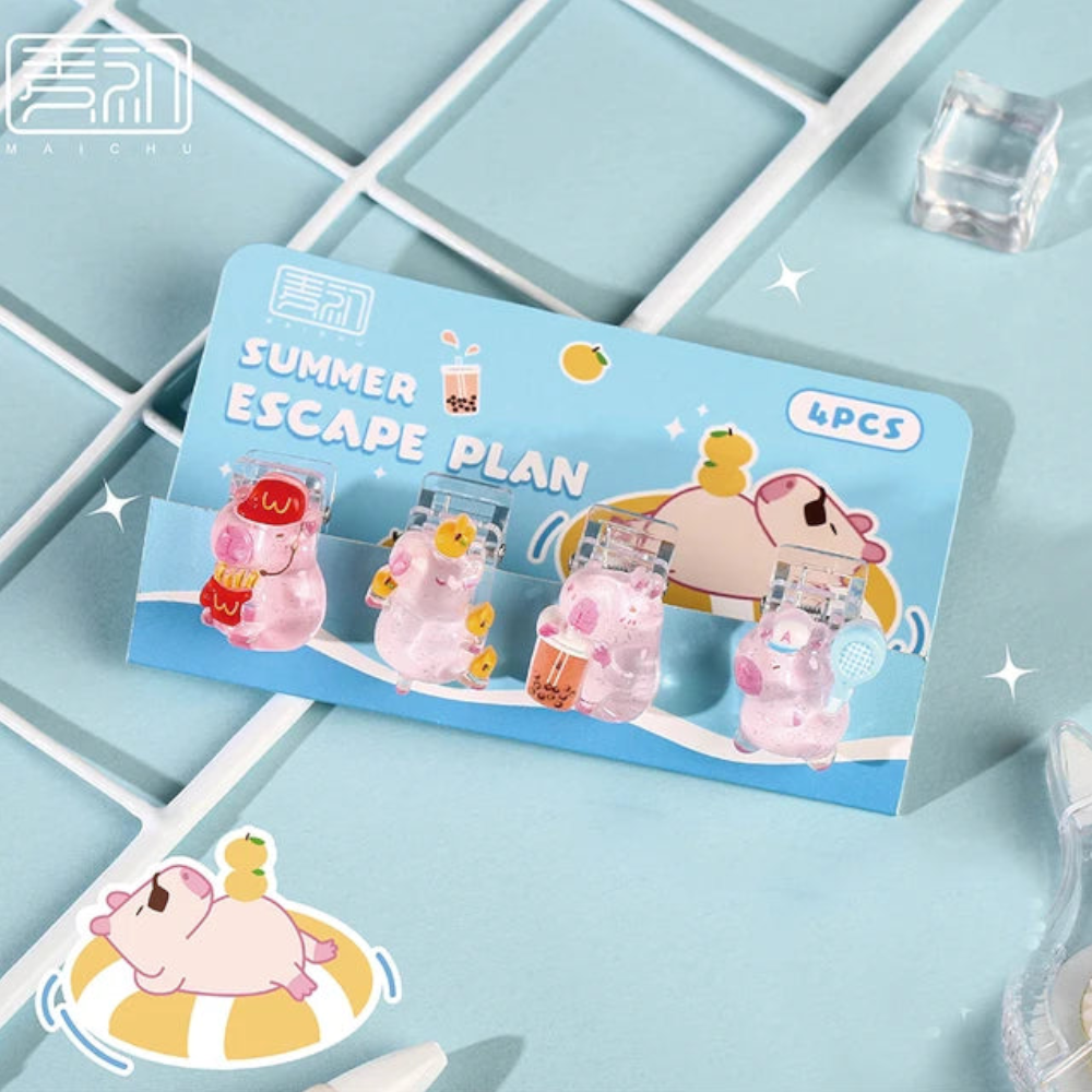 Cute Paper Clip Creative Lovely Capybara Scrapbook Journal Student Stationery Acrylic Office Binding Photo