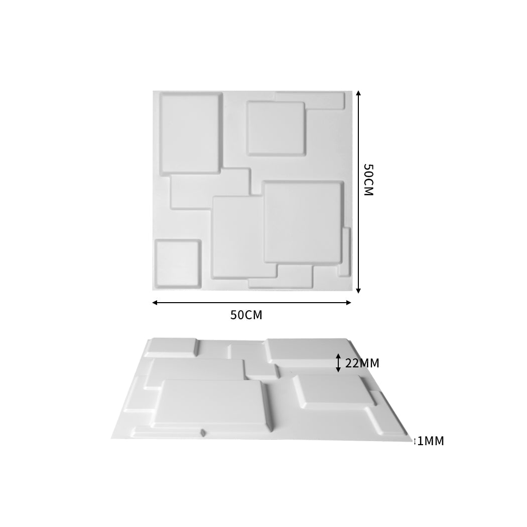 12Pcs 3D Wall Panels 50X50cm Diy Waterproof