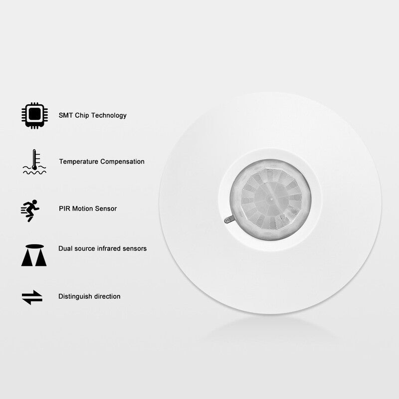 Directional Wired Ceiling Mount Pir Motion Sensor White