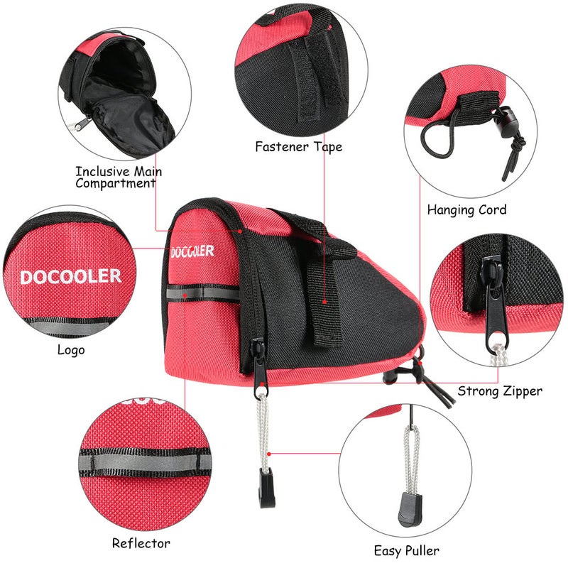 Bike Bicycle Cycle Saddle Bag Ultra Light Seat Pouch Rear Tail Pack Red