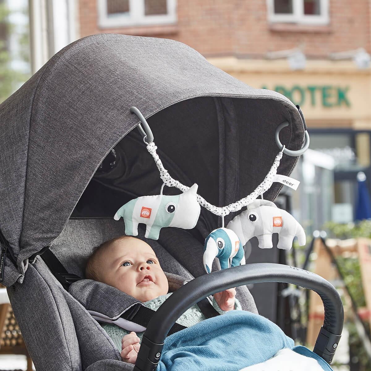 Pram Toy Deer Friends Blue