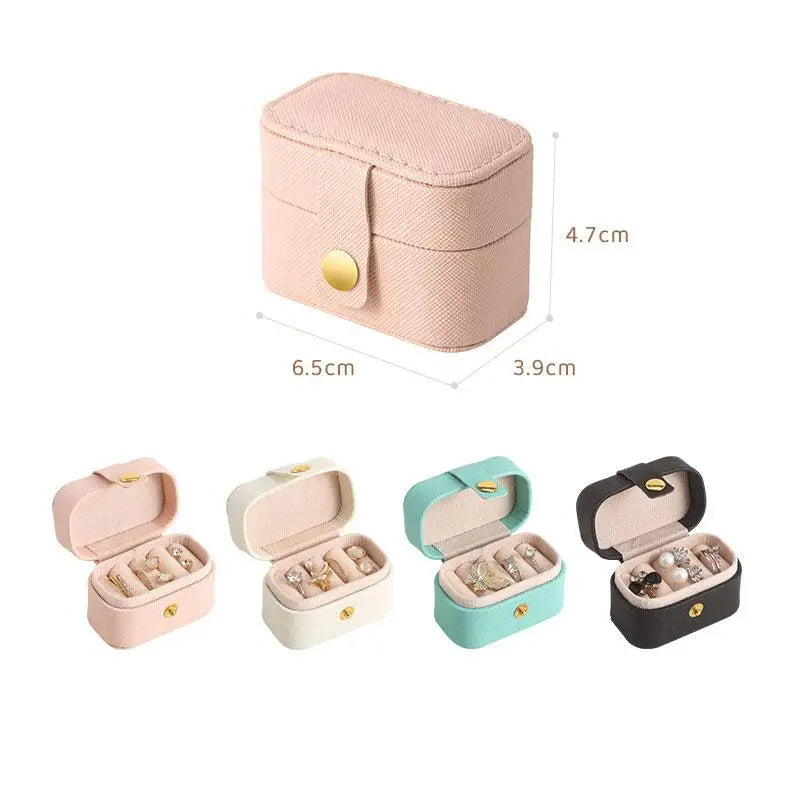 Veile Studios Jewelry Storage Mini Ring Box Portable Organizer Display Travel Gift Case Leather
