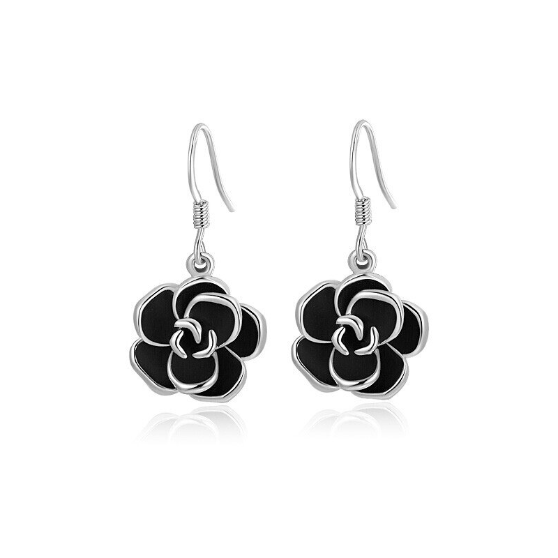 Veile Studios Earrings Women Black Rose Dangle