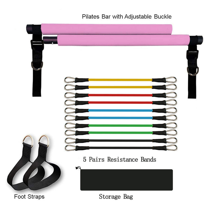 Fitness Yoga Pilates Bar Portable Gym Accessories Sport Elastic Bodybuilding Resistance Bands For Home Trainer Workout E