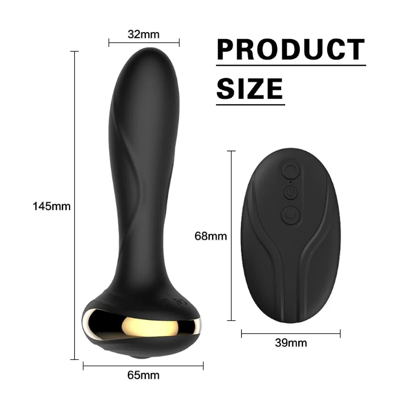 Electric Anal Plug Wireless Remote Control Buttplug Vibrating Dildo