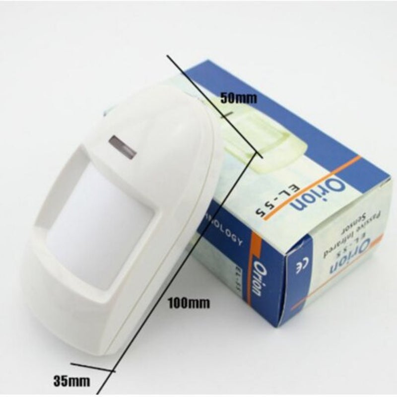12V Wired Infrared Detector Human Body Induction Alarm Dual Sensor Wall Mount White