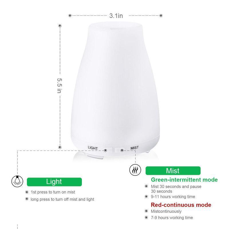 Colour Changing Essential Oil Diffuser Ultrasonic Humidifier Aromatherapy Led Light