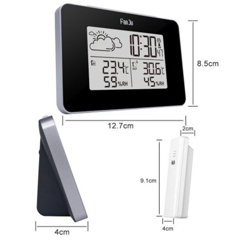 Fj3364 Weather Station Alarm Clock Monitor Temperature Humidity With Outdoor Sensor
