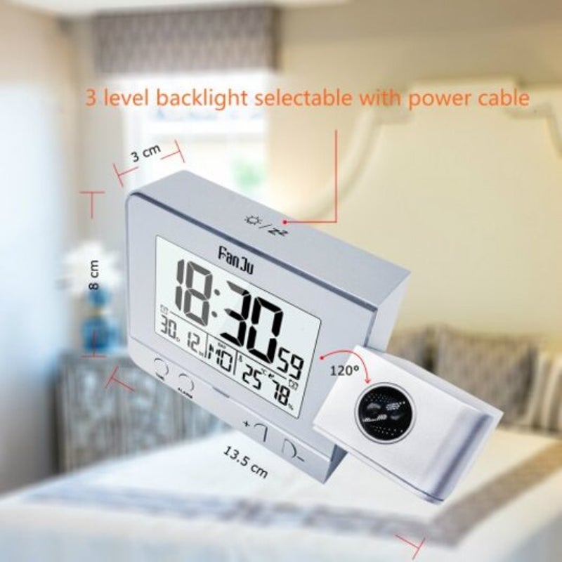 Fj3531s Projection Alarm Clock Temperature Time With Usb Charger Port Humidity
