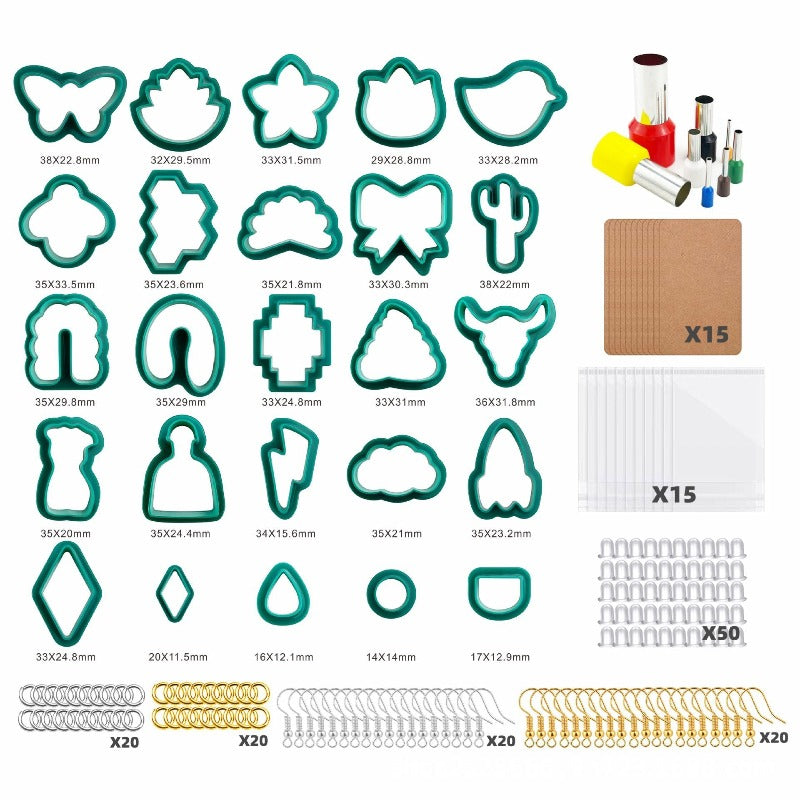 193Pc Polymer Ear Ring Clay Cutter Mould
