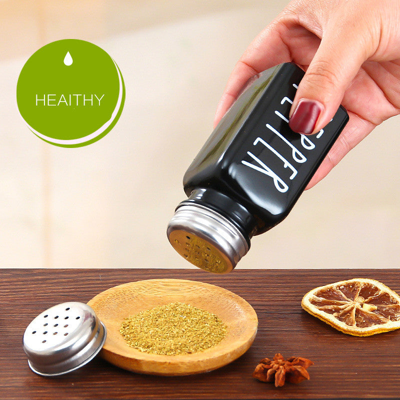 White Black Salt Pepper Shakers Seasoning Bottles