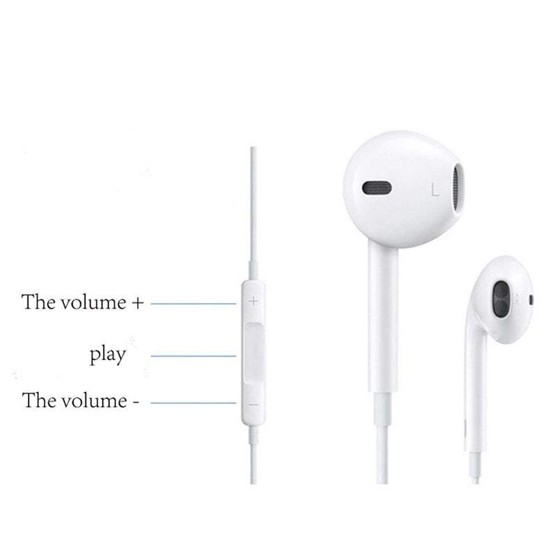Earphones Earpieces For Apple Iphone 6S Plus Se 5S Ipad Earpods 3.5Mm Plug In Stereo With Mic Hands Free Line