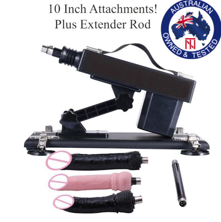 A2 Automatic Sex Machine 26Cm Inch 3 Huge Realistic Dildos Attachments