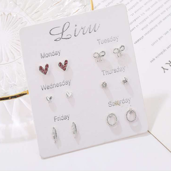 Veile Studios Girls'earrings Simple And Lovely Earrings Suit Personality Student 6