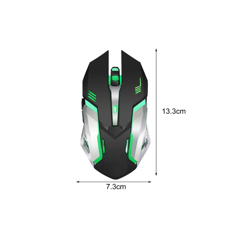 Wireless Gaming Mouse 2400Dpi Rechargeable 7 Color Backlit 2.4G 10 Meters Transmission Distance