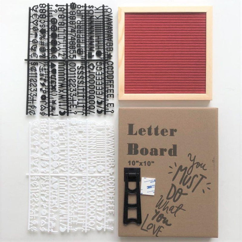 Felt Letterboard Wooden Frame Wall Message Cork Board Home Office Decor