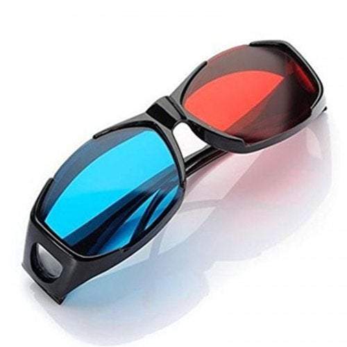 Blue And Red 3D Eyeglasses Cyan Anaglyph Simple Style Extra Upgrade To Fit Over Prescription Glasses For Movies Games