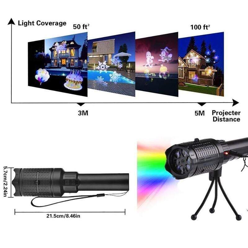 Christmas Flashlight Projection Light Kids Handheld 12 Patterns