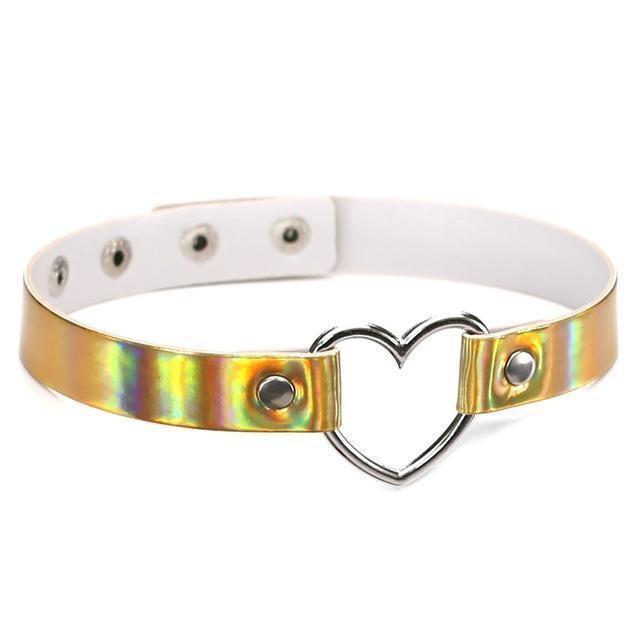 Veile Studios Holographic Heart Choker