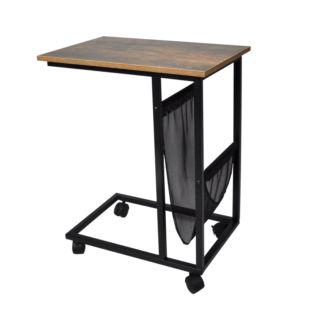 Side Table Mobile Coffee Tables Brown Back
