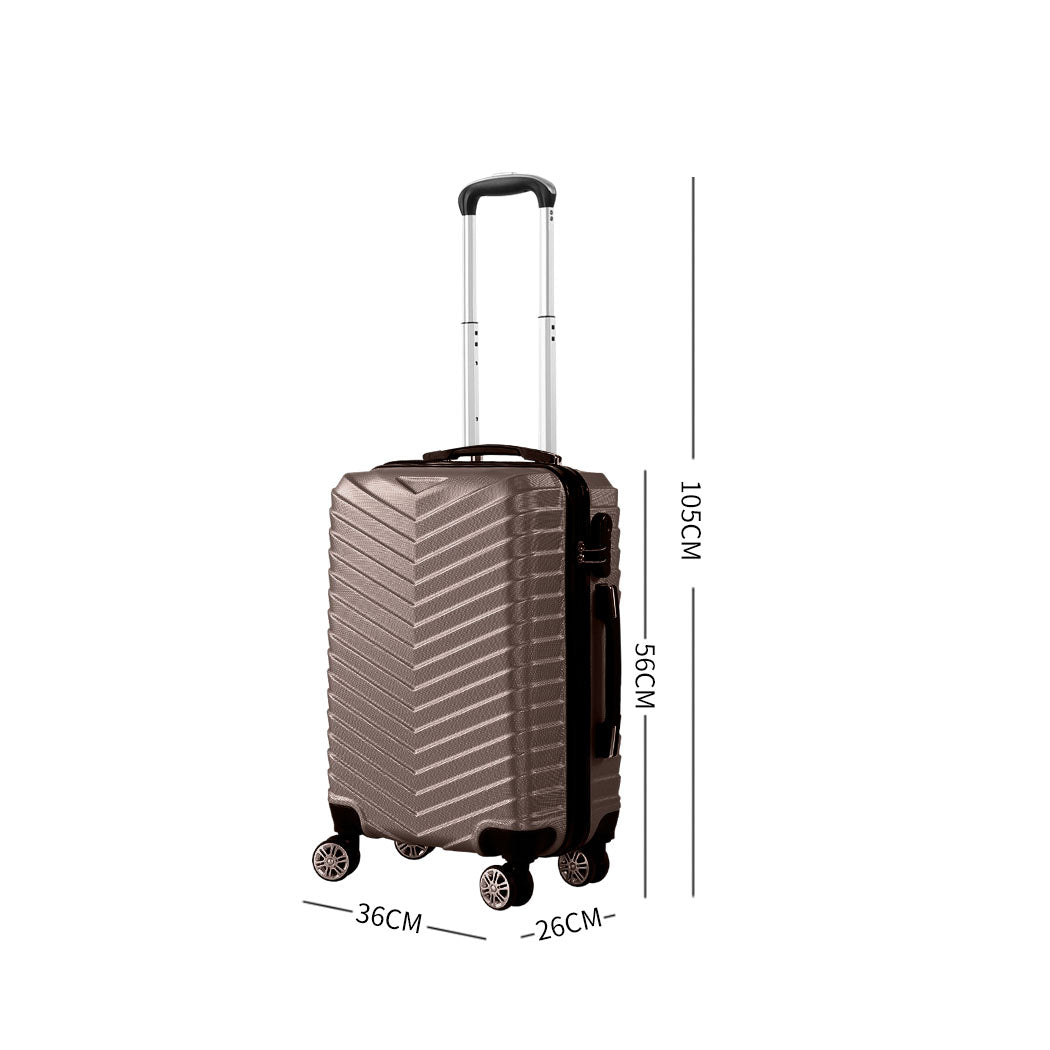 Slimbridge 20" Carry On Travel Luggage Coffee Inch