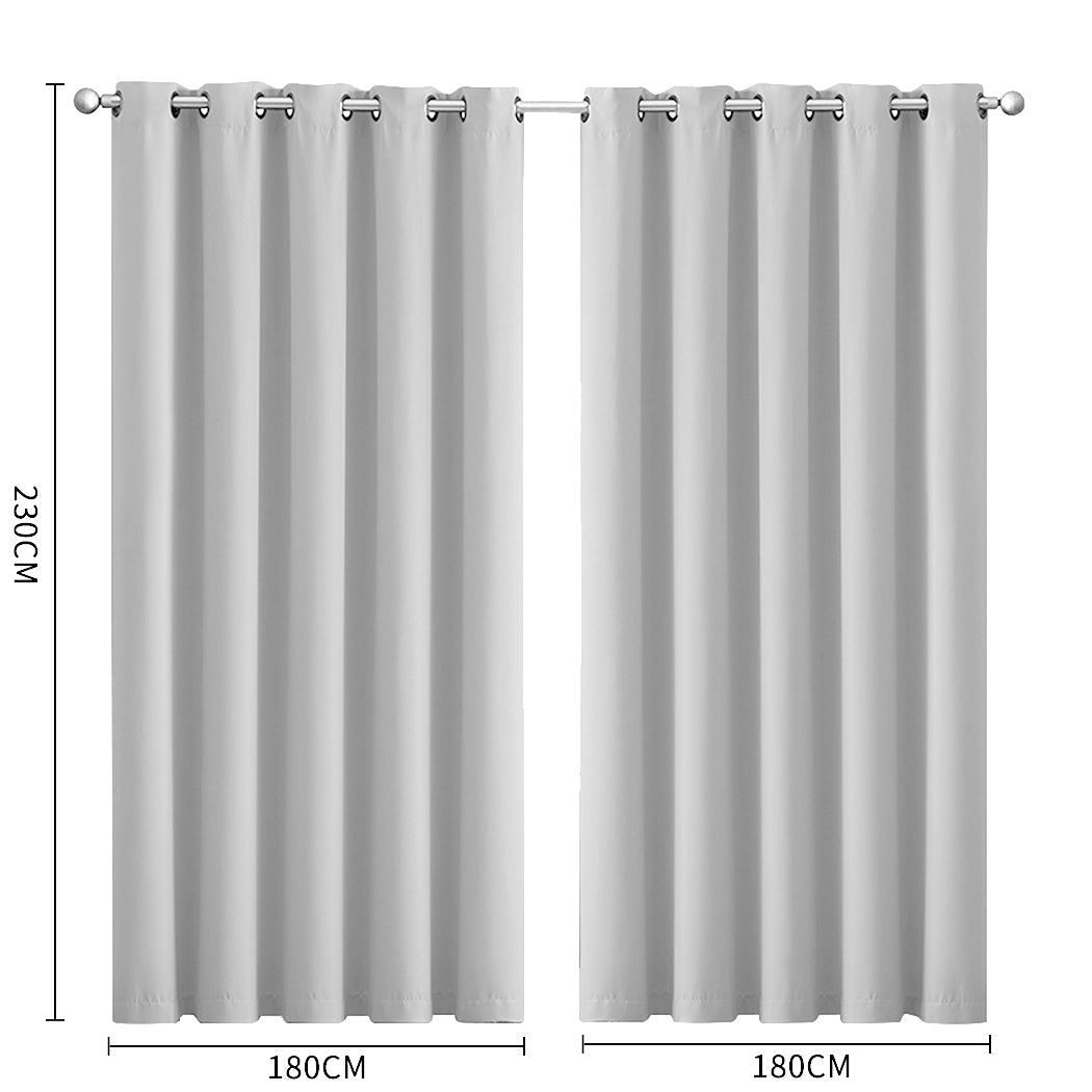 1 Sets of Sello 1 Sets Of 2X Blockout Curtains Panels 3 Layers Grey 180 230Cm