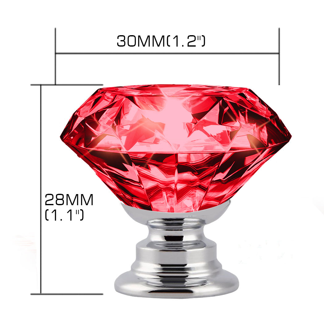 10 Pcs 30Mm Clear Diamond Shape Glass Transparent