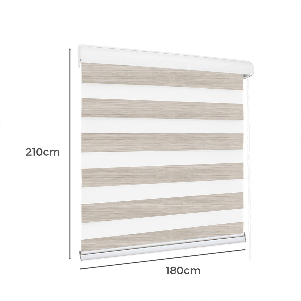 1 Sets of Marlow 1 Sets Of 1X Blackout Zebra Roller Blind Curtains 180X210cm Beige