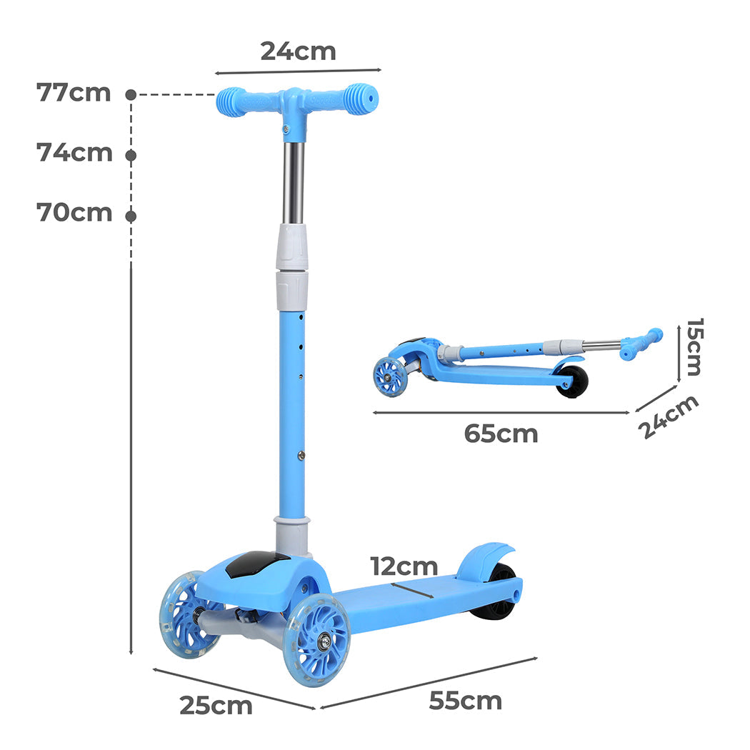 Bopeep Foldable Kids Scooter Led Music Blue