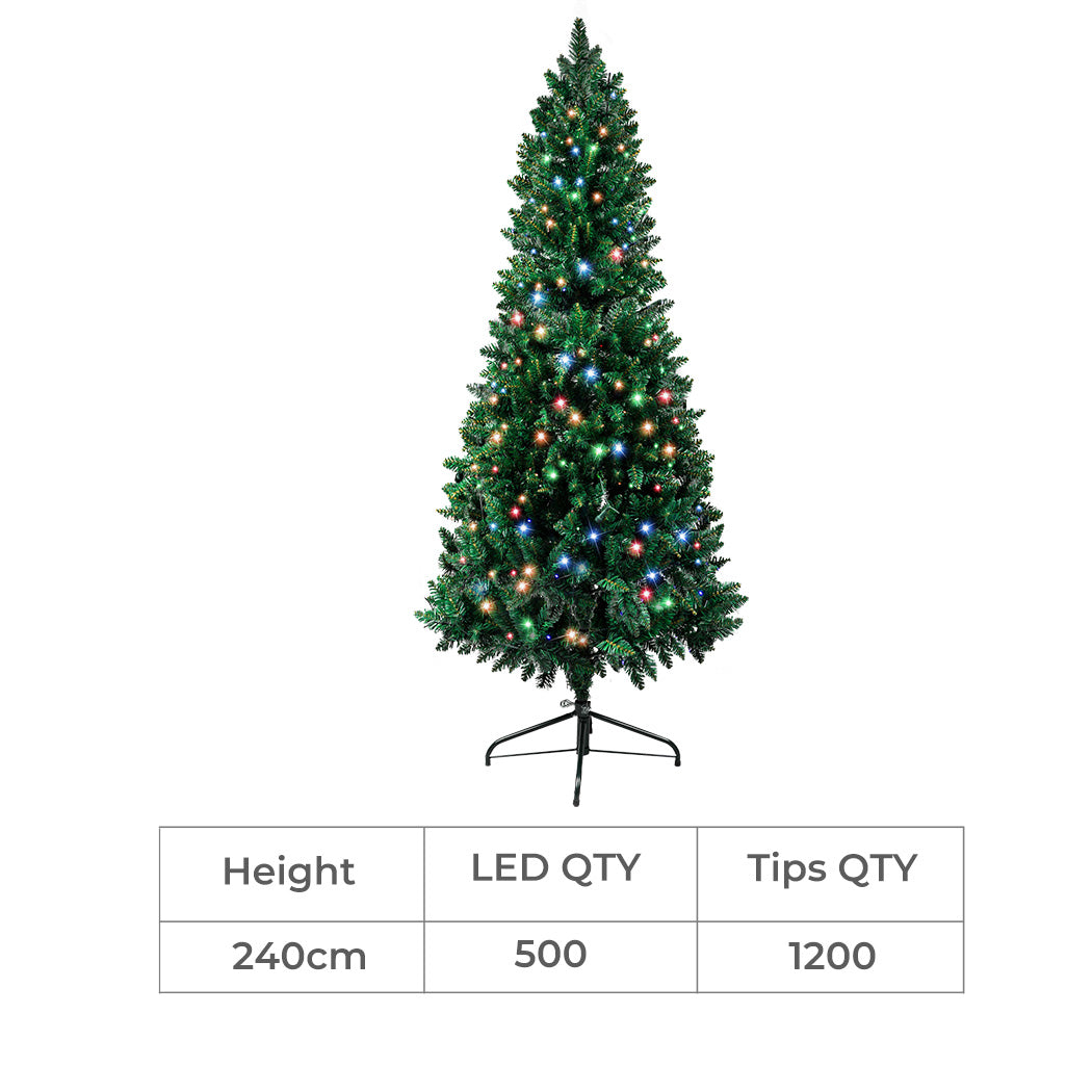 Santaco Prelit Slim Pencil Christmas Tree 2.4M