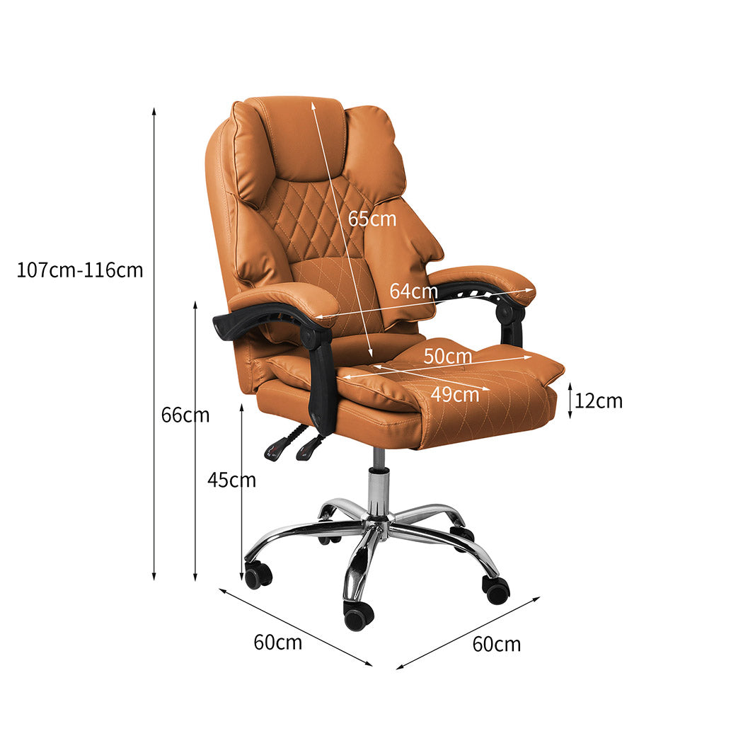 Gaming Chair Office Computer Brown Ergonomic Seating For Work Or Play Without Footrest