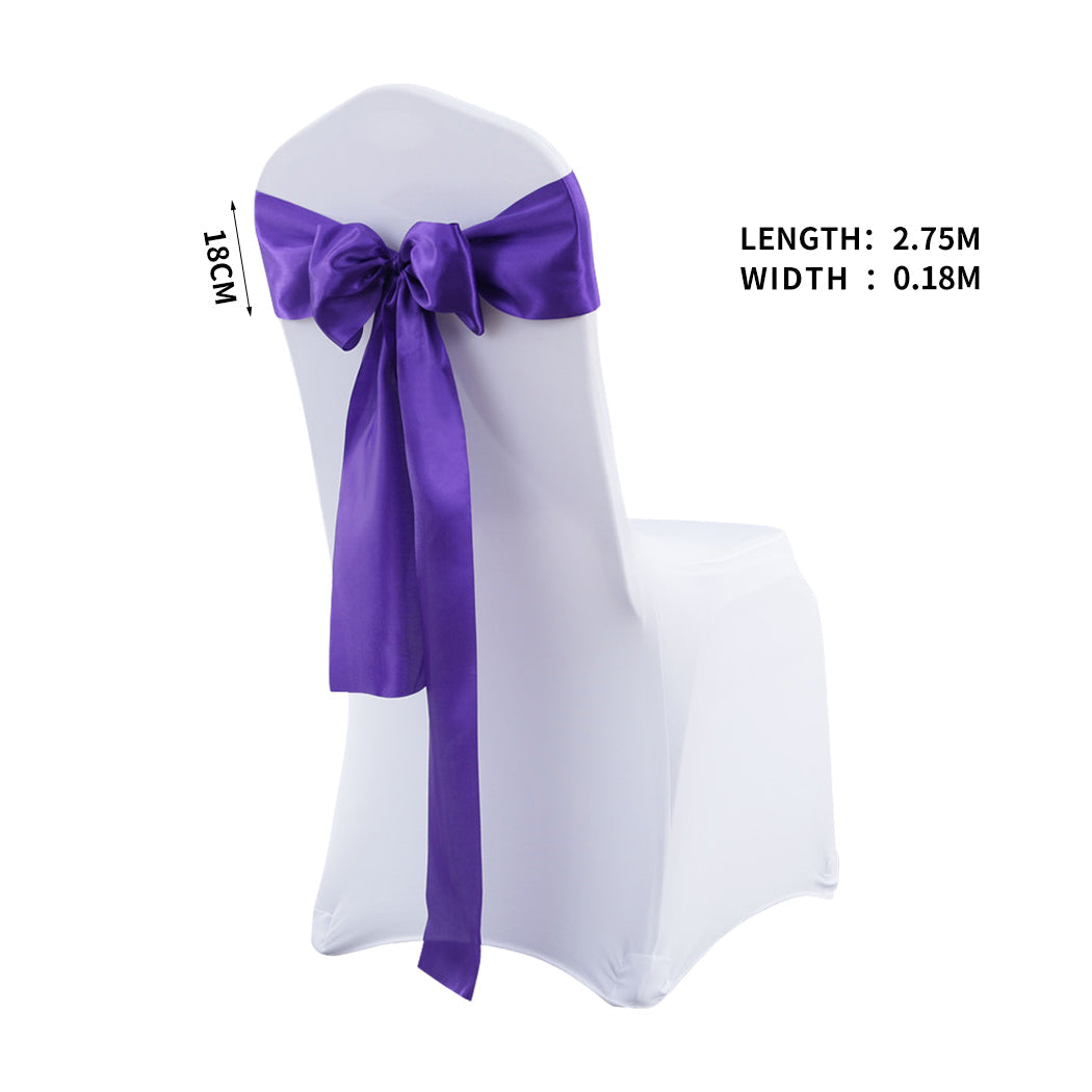 20X Table Runner Satin Chair Sashes Eggplant