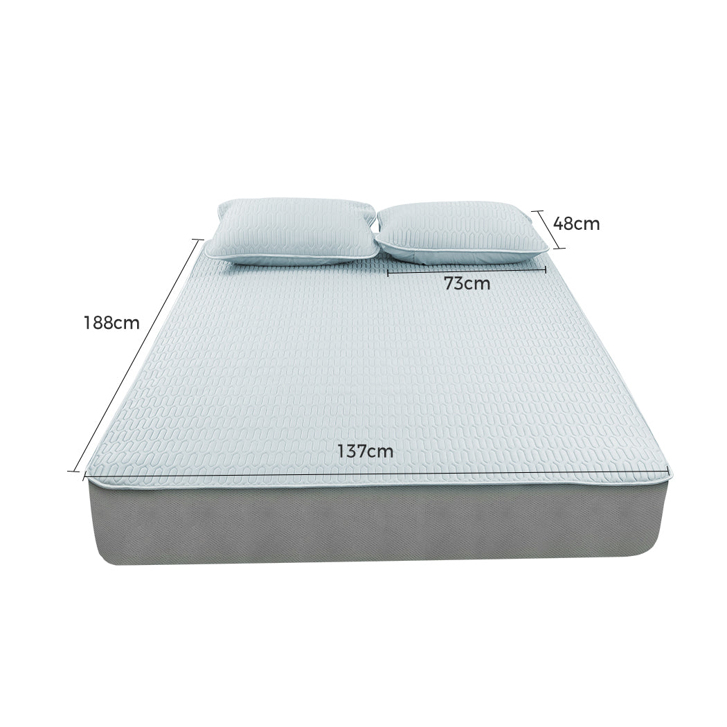 Dreamz Latex Cooling Bed Sheet Set Fitted 3Pcs Double