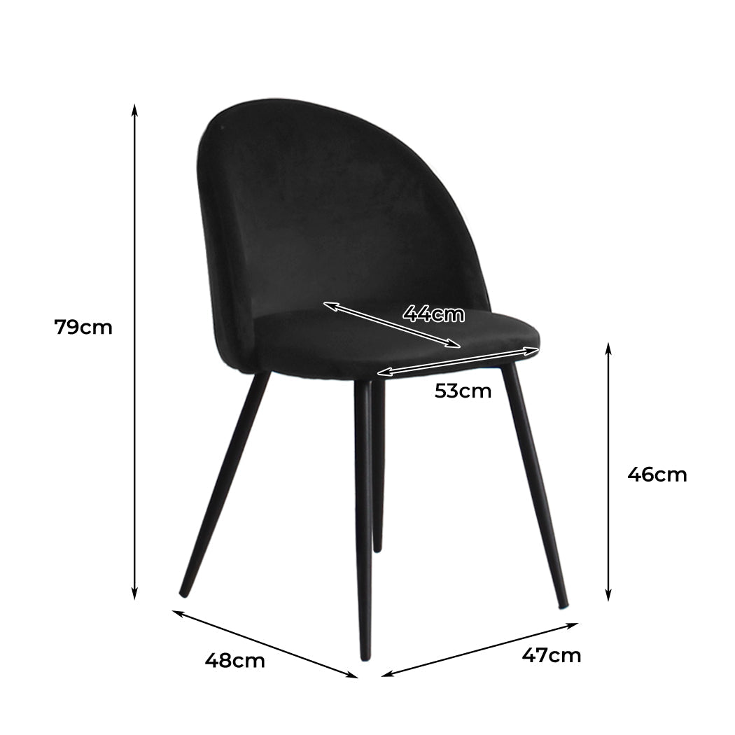 Set Of 2 Black Dining Chairs For Kitchen Or Cafe Modern Comfortable Seating Option