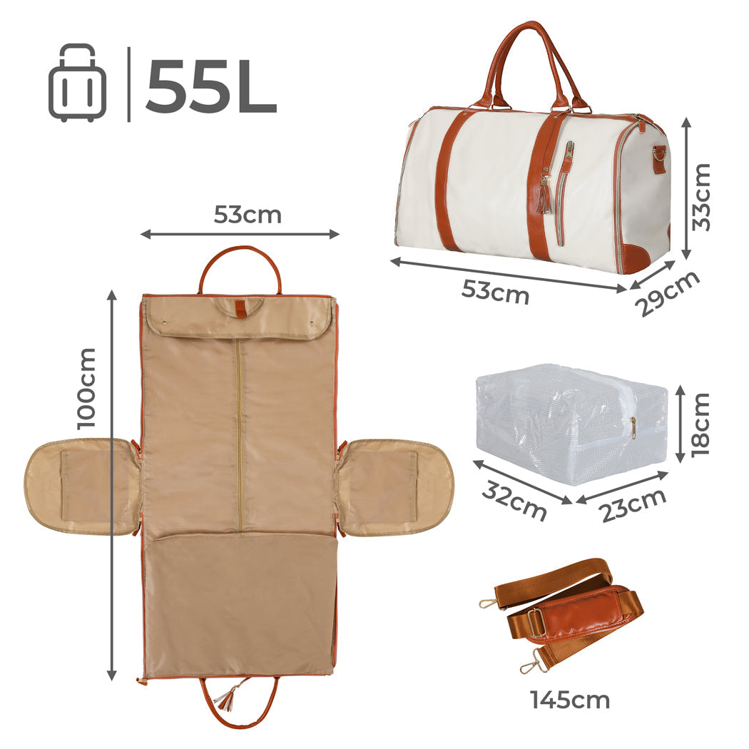 Slimbridge Garment Bags Hanging Suit Duffel Beige